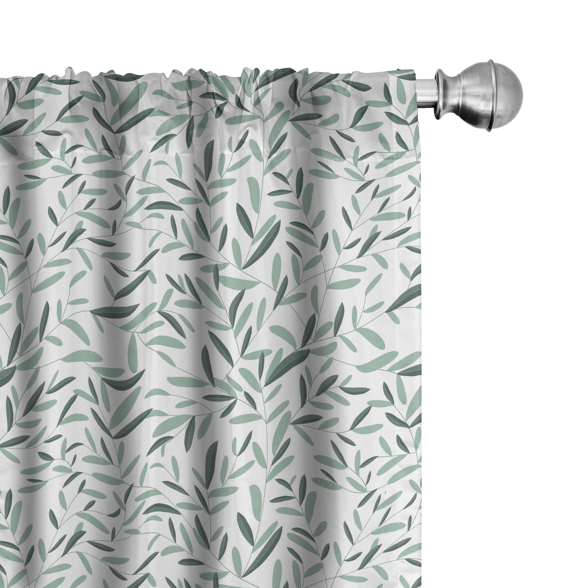 Ambesonne Sage Curtains, Leaves Summertime Garden, Pair of 28"x84