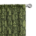 thumbnail image 1 of Ambesonne Sage Curtains, Patterned Green Leaves, Pair of 28"x84", Apple Green Dark Green, 1 of 5