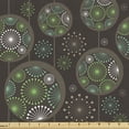 thumbnail image 1 of Ambesonne Sage Fabric by the Yard Upholstery, Dandelions Retro Nature Art, 3 Yards, Green Brown White, 1 of 4