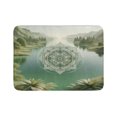 thumbnail image 1 of Ambesonne Sage Green Bath Mat, Bohemian Mandala Lake, 30.2" x 20", Slate Brown Dusk Teal, 1 of 3