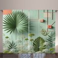 thumbnail image 1 of Ambesonne Sage Green Curtains 2 Panel Set, Jade Tone Exotic Leaves, 108" x 84", Cadet Blue Teal Salmon, 1 of 2