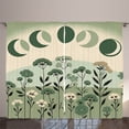 thumbnail image 1 of Ambesonne Sage Green Curtains 2 Panel Set, Mid Century Moon Phase, 108" x 90", Teal Eggshell Dark Grey, 1 of 2