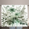 thumbnail image 1 of Ambesonne Sage Green Curtains 2 Panel Set, Nostalgia Flowers Leaves, 108" x 108", Grey Teal Cadet Blue, 1 of 2