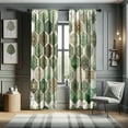 thumbnail image 1 of Ambesonne Sage Green Curtains, Honeycomb Abstract Print, Pair of 28"x63", Eggshell Caramel Teal, 1 of 2