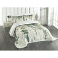 thumbnail image 1 of Ambesonne Sage Green Quilted Bedspread Set 3 Pcs, Muted Fantasy Forest Art, King Size, Eggshell Grey Teal, 1 of 4