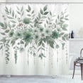 thumbnail image 1 of Ambesonne Sage Green Shower Curtain, Jungle Tones Wildfloral, 69"Wx70"L, Grey Teal Pale Cadet Blue, 1 of 4