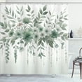 thumbnail image 1 of Ambesonne Sage Green Shower Curtain, Jungle Tones Wildfloral, 69"Wx84"L, Grey Teal Pale Cadet Blue, 1 of 4