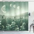 thumbnail image 1 of Ambesonne Sage Green Shower Curtain, Misty Lands Wildfloral, 69"Wx70"L, Teal Pale Seafoam, 1 of 4