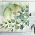 thumbnail image 1 of Ambesonne Sage Green Shower Curtain, Modern Boho Eucalyptus, 69"Wx75"L, Cadet Blue Eggshell, 1 of 4