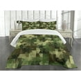 thumbnail image 1 of Ambesonne Sage Quilted Bedspread Set 3 Pcs, Abstract Camo Pattern, Queen Size, Green, 1 of 5