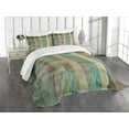 thumbnail image 1 of Ambesonne Sage Quilted Bedspread Set 3 Pcs, Triangles Mosaic Retro, King Size, Multicolor, 1 of 5