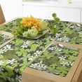 thumbnail image 1 of Ambesonne Sage Table Runner & Placemats, Nostalgia Vintage Foliage, Placemat 4 pcs + Runner 14"x72", Green Black White, 1 of 2
