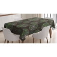 thumbnail image 1 of Ambesonne Sage Tablecloth Rectangular Table Cover, Dandelions Retro Nature Art, 52"x70", Green Brown White, 1 of 4