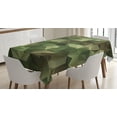 thumbnail image 1 of Ambesonne Sage Tablecloth Rectangular Table Cover, Geometric Fractal Camo, 60"x84", Brown and Green, 1 of 4