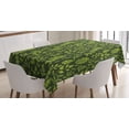thumbnail image 1 of Ambesonne Sage Tablecloth Rectangular Table Cover, Patterned Green Leaves, 52"x70", Apple Green Dark Green, 1 of 4
