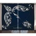 thumbnail image 1 of Ambesonne Sagittarius Curtains 2 Panel Set, Bow Arrow Motif, 108" x 108", Dark Blue and Grey, 1 of 3
