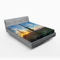 thumbnail image 1 of Ambesonne Saguaro Fitted Sheet, Cactus Noon, Queen Size, Green Blue, 1 of 2