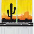 thumbnail image 1 of Ambesonne Saguaro Kitchen Curtains, Plants in West Desert, 55"x39", Yellow Orange Black, 1 of 2