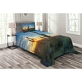 thumbnail image 1 of Ambesonne Saguaro Quilted Bedspread Set 2 Pcs, Cactus Noon, Twin Size, Green Blue, 1 of 3