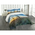 thumbnail image 1 of Ambesonne Saguaro Quilted Bedspread Set 3 Pcs, Cactus Noon, King Size, Green Blue, 1 of 5