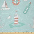 thumbnail image 1 of Ambesonne Sailboat Fabric by the Yard Microfiber, Dashed Trace Font, 5 Yards, Burnt Sienna, 1 of 4