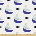 thumbnail image 1 of Ambesonne Sailboat Fabric by the Yard Upholstery, Minimalist Boat Design, 10 Yards, Violet Blue Pale Blue, 1 of 1