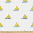 thumbnail image 1 of Ambesonne Sailboat Fabric by the Yard Upholstery, Modern Design Boats, 1 Yard, Seafoam and Yellow, 1 of 5