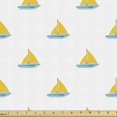 thumbnail image 1 of Ambesonne Sailboat Fabric by the Yard Upholstery, Modern Design Boats, 2 Yards, Seafoam and Yellow, 1 of 5
