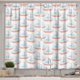 thumbnail image 1 of Ambesonne Sailboat Kitchen Curtains, Cartoon Sailboat Drawing, 55"x39", Burnt Sienna Pale Blue, 1 of 3