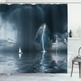 thumbnail image 1 of Ambesonne Sailboat Shower Curtain, Yacht at the Ocean, 69"Wx70"L, Blue Grey, 1 of 5
