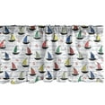 thumbnail image 1 of Ambesonne Sailboat Valance Pack of 2, Cartoon Vessel Pattern, 42"X12", White and Multicolor, 1 of 1