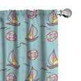 thumbnail image 1 of Ambesonne Sailing Window Curtains, Seafoam Birds Sailboats, Each 28" W x 84" L, Pale Seafoam Multicolor, 1 of 4