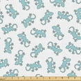 thumbnail image 1 of Ambesonne Salamander Fabric by the Yard Upholstery, Repeated Reptiles Design, 2 Yards, Pale Blue and White, 1 of 1