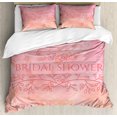 thumbnail image 1 of Ambesonne Salmon Duvet Cover Set, Bride Invitation, King, Pale Pink and Salmon, 1 of 3