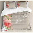 thumbnail image 1 of Ambesonne Salmon Duvet Cover Set, Floral Wedding Frame, 2-Calking, Salmon Green and Beige, 1 of 3