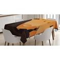 thumbnail image 1 of Ambesonne Samurai Tablecloth Rectangular Table Cover, Landscape in Sundown, 60"x90", Orange Brown Black, 1 of 4