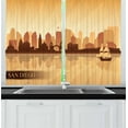 thumbnail image 1 of Ambesonne San Diego Kitchen Curtains, Sailing Ship Design, 55"x45", Pale Orange Cinnamon, 1 of 1