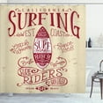 thumbnail image 1 of Ambesonne San Diego Shower Curtain, California Surf Vintage, 69"Wx70"L, Beige Maroon and White, 1 of 4