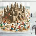 thumbnail image 1 of Ambesonne Sand Castle Shower Curtain, Sea Beach Building Fun, 69"Wx75"L, Camel Burnt Orange, 1 of 1