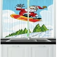 thumbnail image 1 of Ambesonne Santa Kitchen Curtains, Jump on Snowboard Pines, 55"x39", Multicolor, 1 of 2
