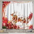 thumbnail image 1 of Ambesonne Santa Kitchen Curtains, Xmas Balls and Reindeers, 55"x45", Pale Brown Red White, 1 of 3