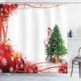 thumbnail image 1 of Ambesonne Santa Shower Curtain, Red Balls Tree, 69"Wx75"L, Multicolor, 1 of 3