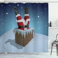 thumbnail image 1 of Ambesonne Santa Shower Curtain, Santa Stuck in Chimney, 69"Wx75"L, Multicolor, 1 of 3