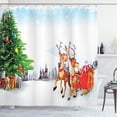thumbnail image 1 of Ambesonne Santa Shower Curtain, Snowy Village Sleigh Tree, 69"Wx84"L, Multicolor, 1 of 3