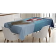 thumbnail image 1 of Ambesonne Santa Tablecloth Rectangular Table Cover, Santa Stuck in Chimney, 52"x70", Multicolor, 1 of 3