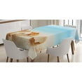 thumbnail image 1 of Ambesonne Santa Tablecloth Rectangular Table Cover, Starfish Exotic Beach, 60"x90", Pale Blue Sand Brown Red, 1 of 4