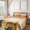 thumbnail image 1 of Ambesonne Savanna Fitted & Top Sheet Set with Shams, Colorful South Wild Zebra, Multicolor, 1 of 5