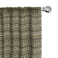 thumbnail image 1 of Ambesonne Savannah Window Curtains, Ethnic Stripes Animals, Each 28" W x 84" L, Black and Brown, 1 of 5