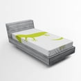 thumbnail image 1 of Ambesonne Savannah Fitted Sheet, Australian Lizard Gecko, Twin XL Size, Pistachio Green and White, 1 of 2