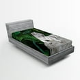 thumbnail image 1 of Ambesonne Savannah Fitted Sheet, White Tiger in the Jungle, Twin XL Size, Pale Grey Beige Green, 1 of 3